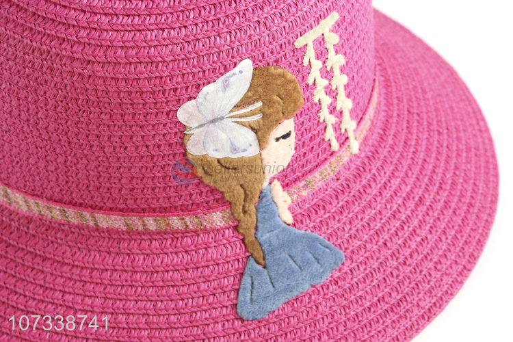 Wholesale Price Children Girls Sunshade Paper Straw Floppy Hat
