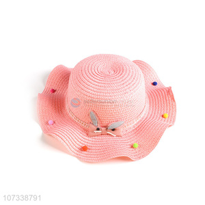 High Quality Wide Brim Wave Childrens Sun Floppy Straw Hat