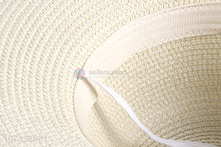 High Sales Women Bowknot Beach Hat Natural Paper Straw Lady Sun Hat