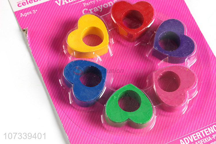 Wholesale 6 Colours Heart Shape Crayons For Kids