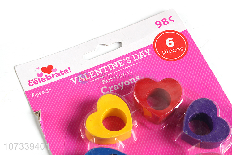 Wholesale 6 Colours Heart Shape Crayons For Kids