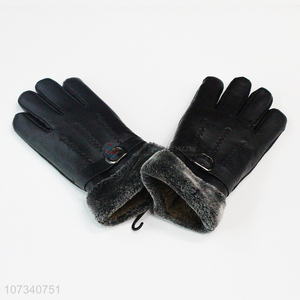 High quality men winter outdoor pu leather riding motorcycle gloves