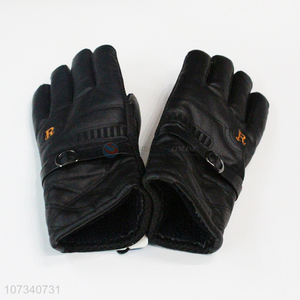 New arrival adult winter pu leather sports gloves men ski gloves