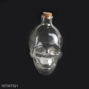 Creative desgign skull shape glass candy jar glass cookie container