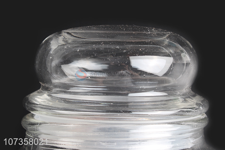 Good quality transparent glass candy jar glass cookie container