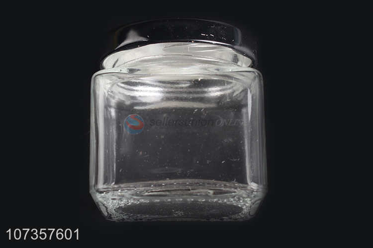 Factory price transparent airtight glass jar food cookie storage jar