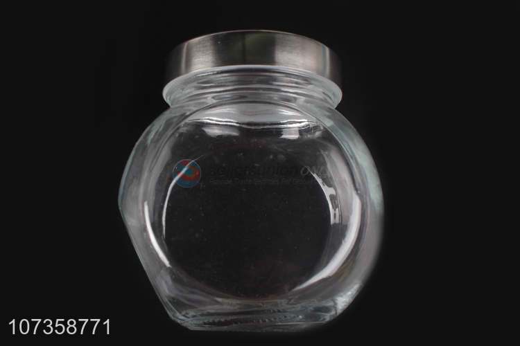 Wholesale cheap transparent flower tea glass jar candy jar cookie jar