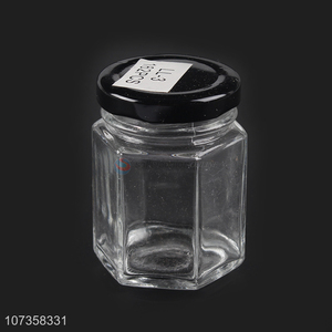 Good quality transparent flower tea glass jar candy jar cookie jar