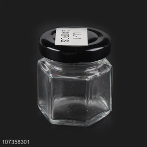 Wholesale cheap transparent flower tea glass jar food cookie storage jar