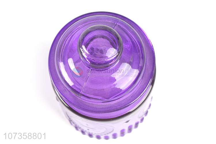 New design kitchen gadgets colored glass jar flower tea glass storage jar