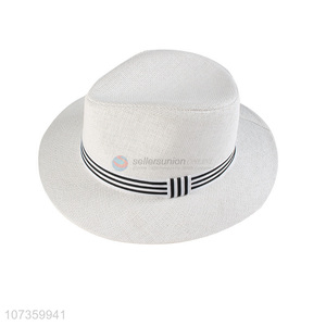 Popular Summer Wide-Brimmed Billycock Straw Fedora Hat
