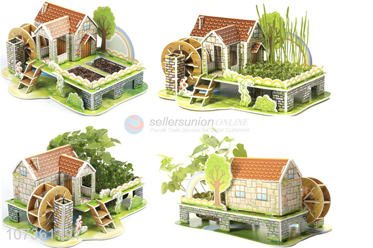 Promotion Gifts Kids Educational Toys Russian 3D Planting Puzzle Rainbow House Toy