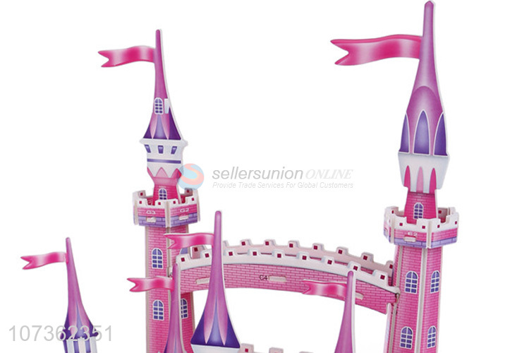 New Popular Russian Educational Toys Creative Pink Castle Diy Jigsaw Puzzle Toy