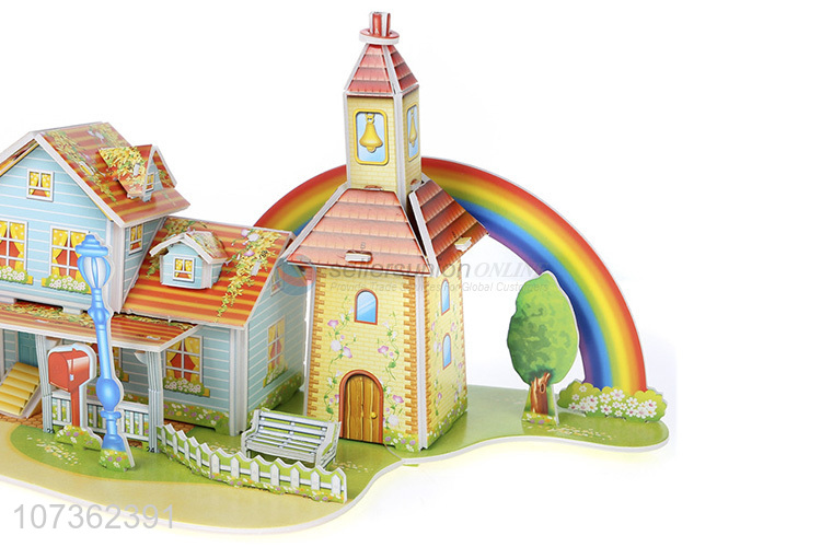 Competitive Price 3D Rainbow House Jigsaw Puzzle Diy Educational Toys