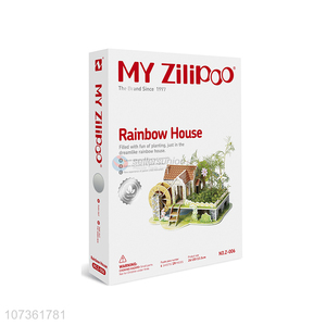 Factory Wholesale 3D Planting Puzzle Rainbow House Kids Educational Toys Game