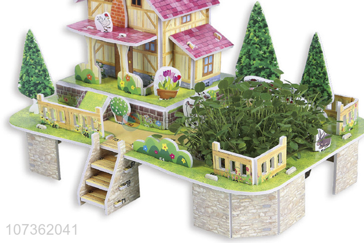 Contracted Design Russian Cozy Farm 3D Planting Puzzle Diy Toys For Kids