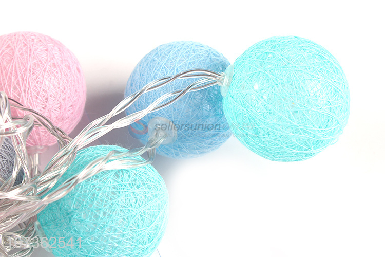 New Selling Promotion Battery Powered Led Chain Cotton Ball String Lights