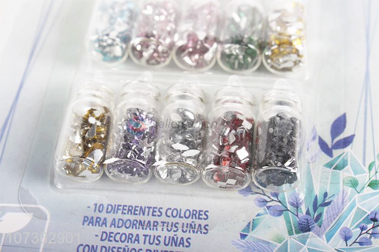 Wholesale 10 Bottle Nail Art Sequins Decoration Nail Art Diy Accessories