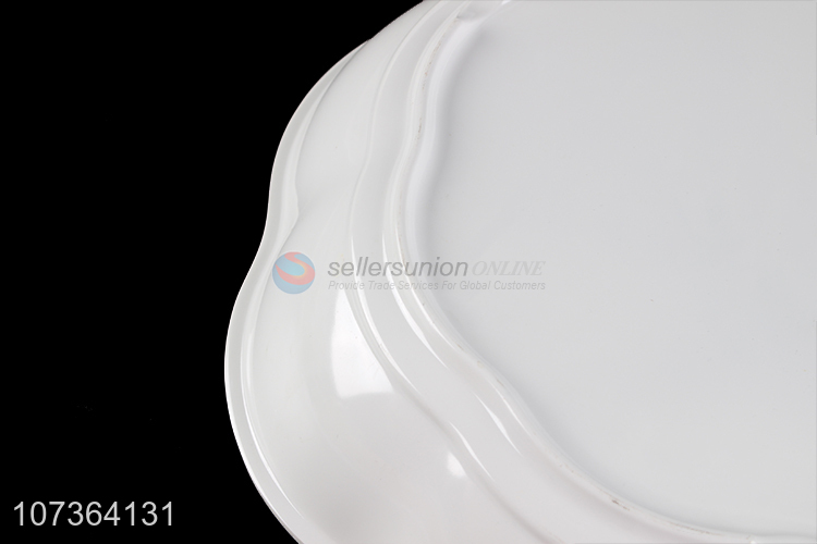 New Design Wavy Edge Shallow Bowl Household Food Bowl