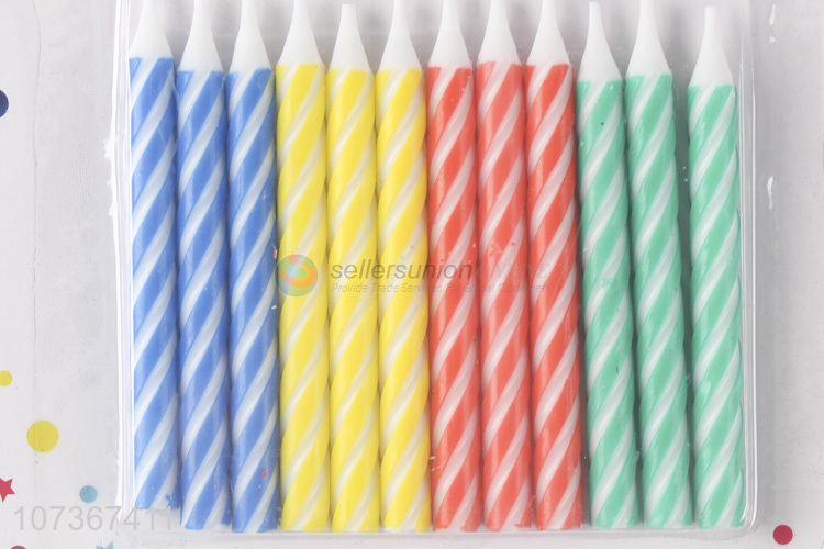 Paraffin Wax Colorful Spiral Birthday Cake Decoration Candles And
