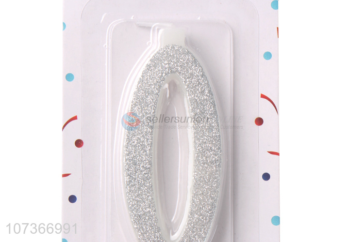 Wholesale Digital Candles Glitter Birthday Cake Decoration Number 0 Candle