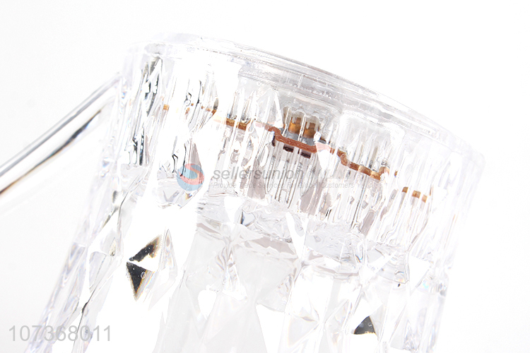 Hot selling colorful inductive led flashing plastic diamond cup whisky cup