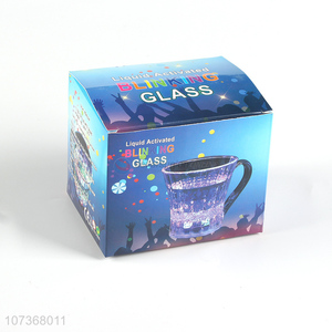 Hot selling colorful inductive led flashing plastic diamond cup whisky cup