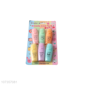 Hot sale mini cartoon highlighters multicolor fluorescent markers