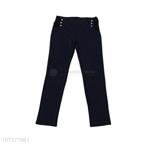 Hot Selling Wide Elastic Casual Pants With Decorative Buttons