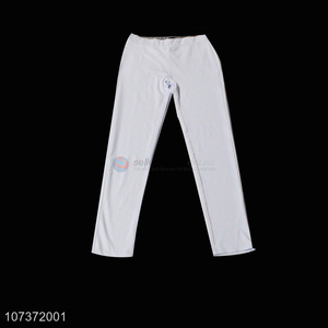 High Quality Elastic Waist Casual Pants White Trousers
