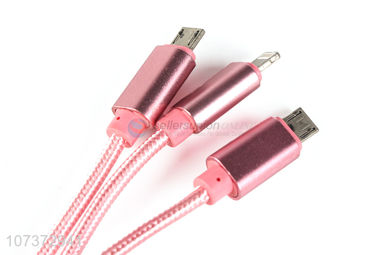 Wholesale Pink Multiple Head Usb Data Cable For Cellphone