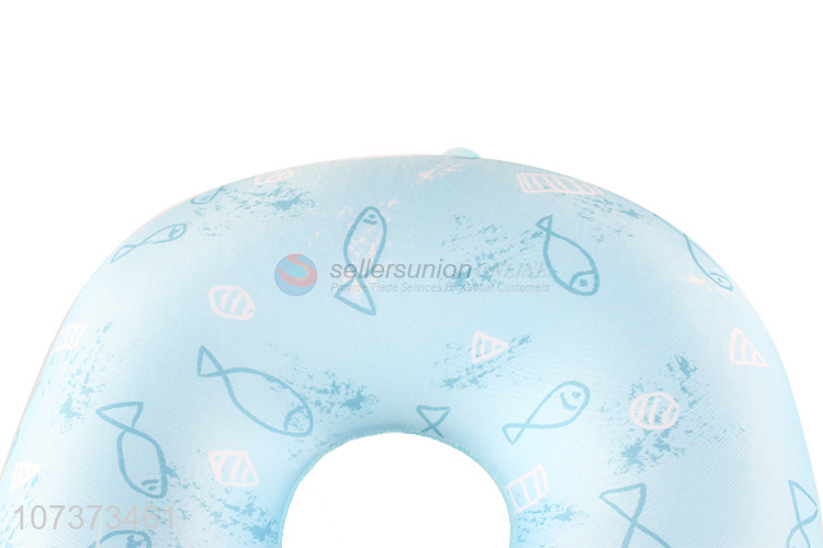 Cute design cartoon fish printed foam granule neck pillow u shape pillow