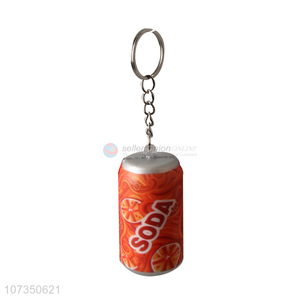 China factory cans shape pu toys keychain