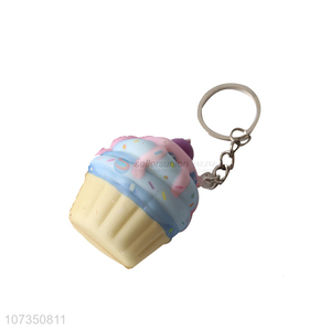 Hot selling pu cake squeeze toys key chain