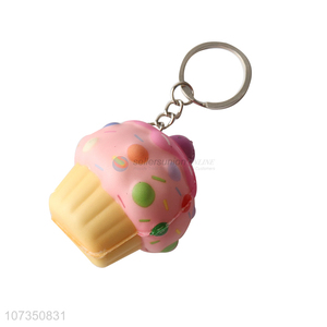Hot selling mini cake pu toys key chain