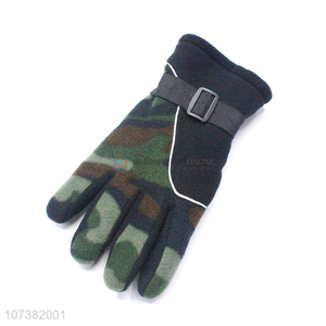 Hot Sale Custom Camouflage Color Polar Fleece Gloves For Men