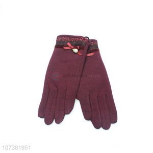 Custom Ladies Comfortable Mirco Velvet Gloves Winter Gloves
