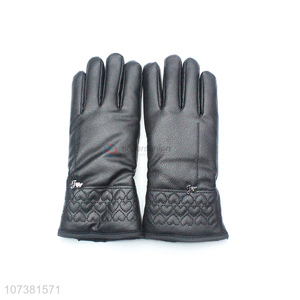 Custom Comfortable Winter Warm Washed Leather Gloves For Women