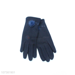 Wholesale Ladies Elegant Mirco Velvet Gloves Winter Gloves
