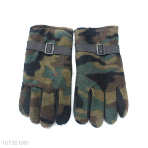 Hot Sale Camouflage Color Men Winter Polar Fleece Gloves
