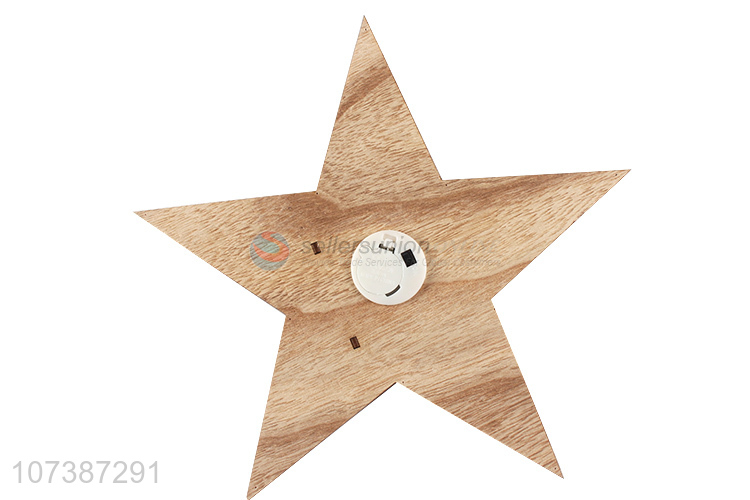 Best selling home ornaments Christmas led wooden star hanging pendant