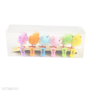 New Product Holiday Supplies Mini Colorful Easter Chicken On Clips