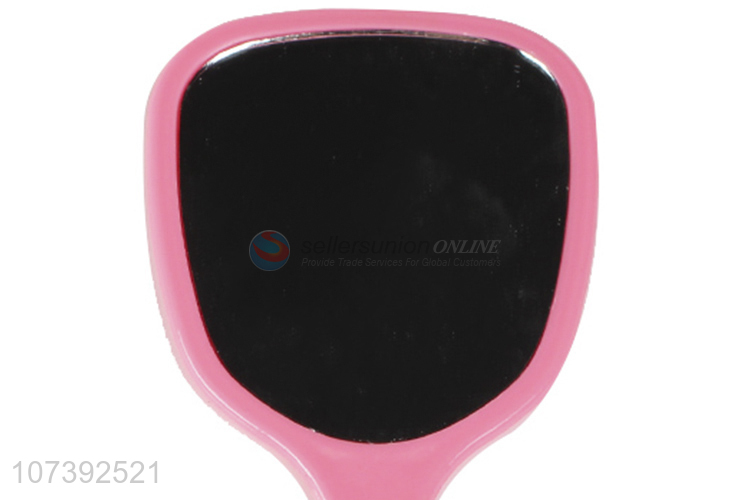 Factory Direct Sales Girl Candy Color Creative Handle Makeup Mirror