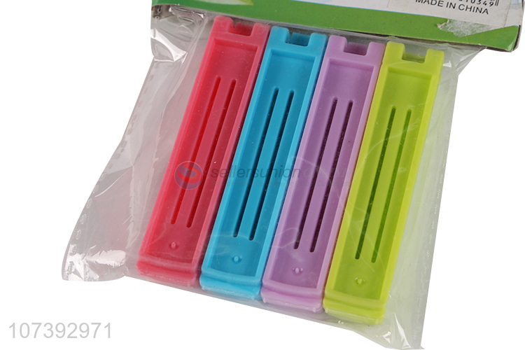 Good Quality 4Pcs Colorful Plastic Food Bag Clip Seal Clip