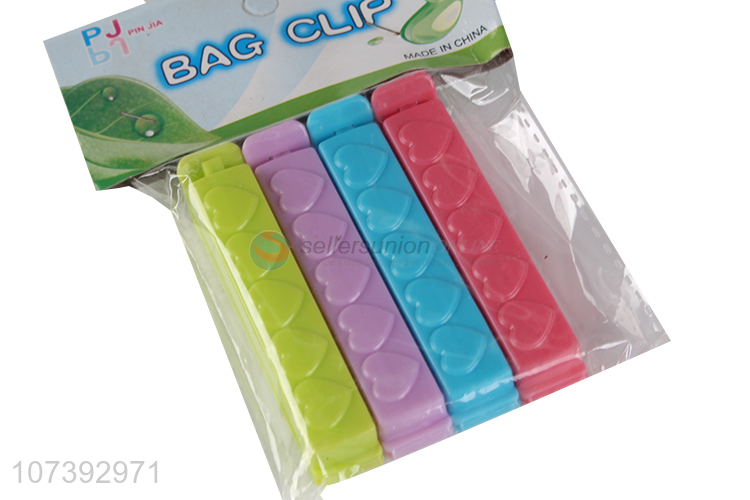 Good Quality 4Pcs Colorful Plastic Food Bag Clip Seal Clip