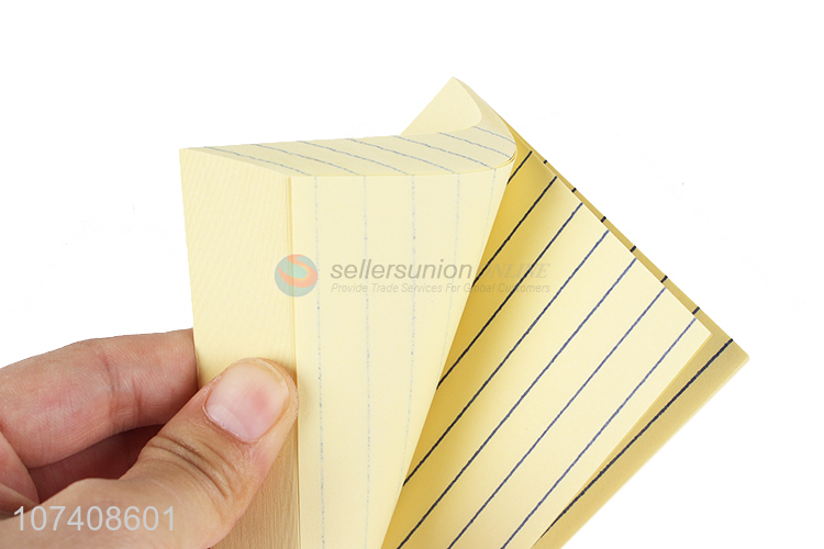 Low price private label yellow lined sticky notes/adhesive note pad