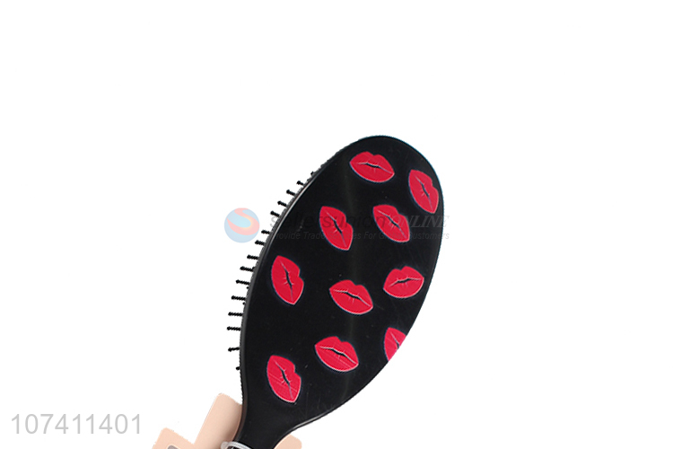 Fancy design red lip printed plastic air cushion comb hair brush