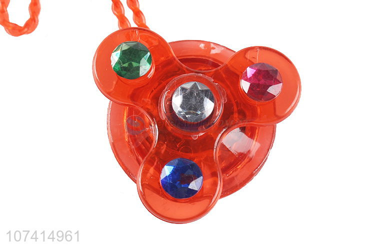 New Product Luminous Led Children Cartoon Flashing Gyro Necklace Toy