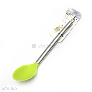 Best Sale Stainless Steel Long Handle Silicone Tongue Spoon