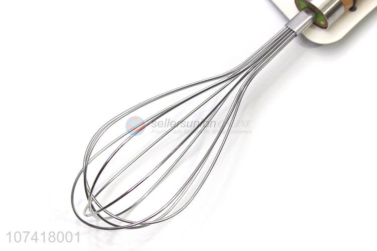 High Quality Stainless Steel Egg Whisk With Wooden Handle